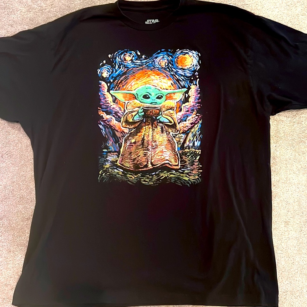 Star Wars The Mandalorian The Child Starry Night T shirt  Size‎ 2XL